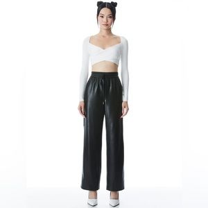 Alice & Olivia Benny Vegan Pants Size XS Black